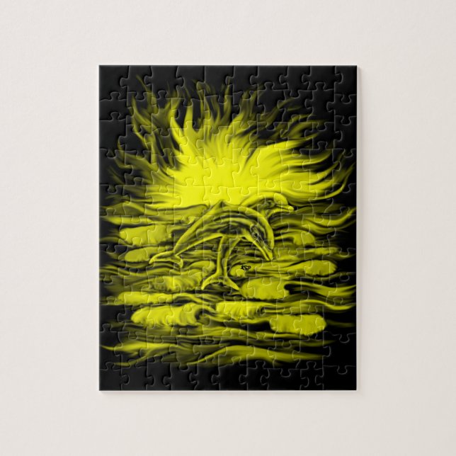 Puzzle Paire de dauphins dans le soleil (Vertical)