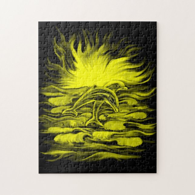 Puzzle Paire de dauphins dans le soleil (Vertical)