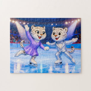 Puzzle Paire de léopards des neiges exécutant une routine