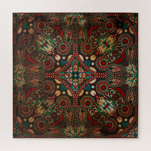 Puzzle Paisley Bandanna Grunge Floral Traditionnel