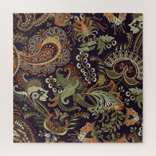 Puzzle Paisley Colorful Textile : Ethnic Vintage Design