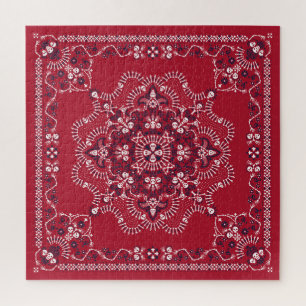 Puzzle Paisley, crânes, bandana, motif carré.