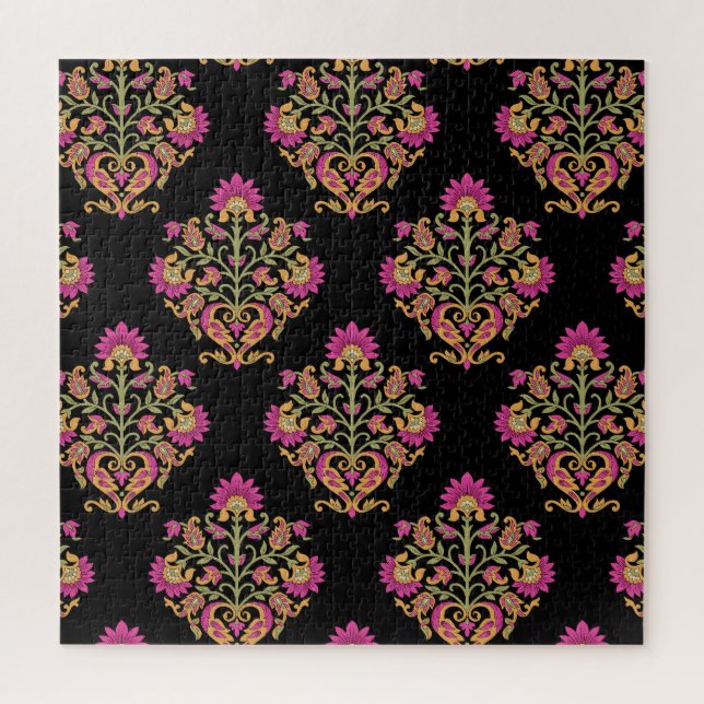 Puzzle Paisley floral moghol, design sans soudure. (Vertical)