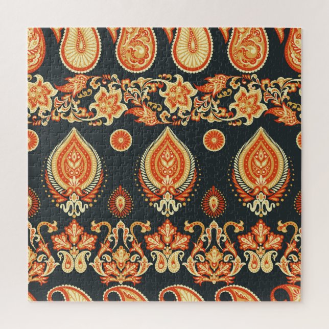 Puzzle Paisley Floral : Oriental Ethnic Seamless (Vertical)