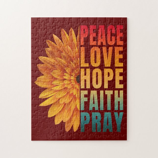 Puzzle paix amour espoir foi prier   (Vertical)