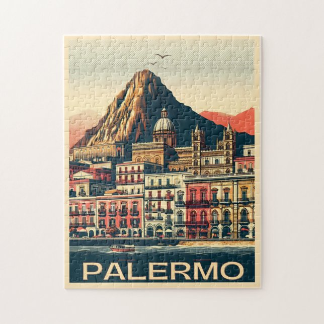 Puzzle Palerme sicilienne Italie cadeaux souvenirs vintag (Vertical)