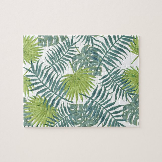 Puzzle Palm Tree Fronds Peinture Hawaiian Print (Horizontal)
