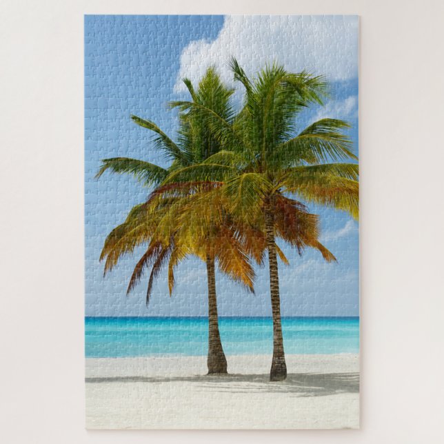 Puzzle Palm Trees Beach Blue Sea Sky Sunny Day (Vertical)