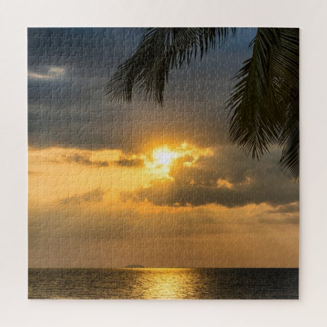 Puzzle Palme sur coucher de soleil (Vertical)