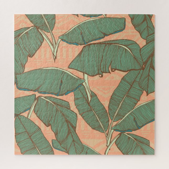 Puzzle Palme Tropicale : Arrière - plan feuille transpare (Vertical)