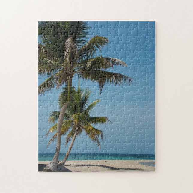 Puzzle Palmier et plage de sable blanc (Vertical)
