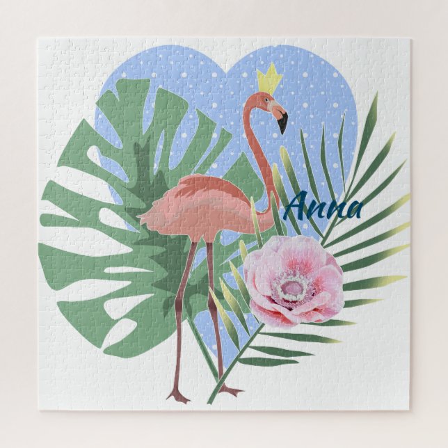 Puzzle Palmier rose Flamant rose (Vertical)