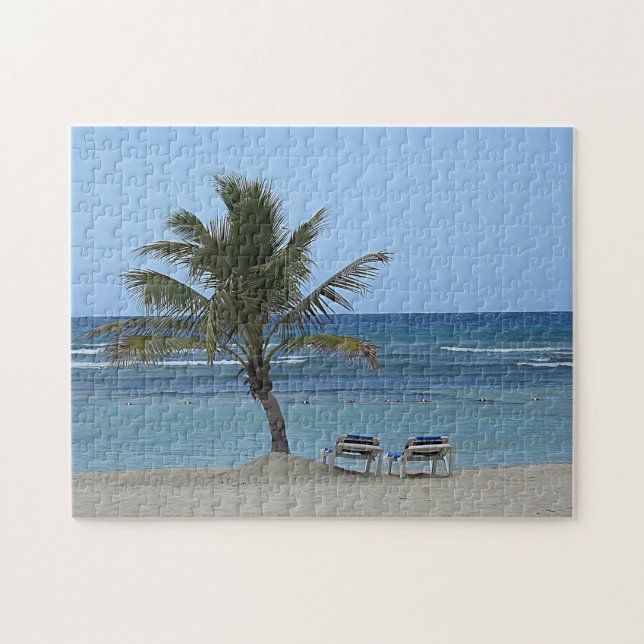 Puzzle Palmier sur la plage (Horizontal)