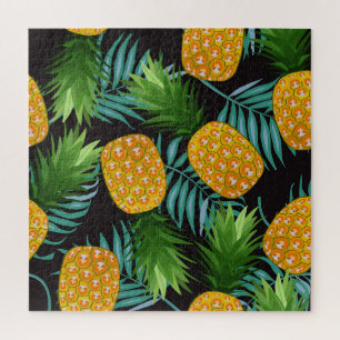 Puzzle Palmiers à ananas Tapisserie noire