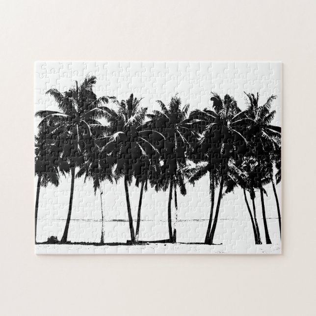 Puzzle Palmiers blancs noirs Art de Voyage (Horizontal)