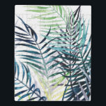 Puzzle Palmiers Twilight - Feuilles tropicaux<br><div class="desc">"Twilight Palms I" de Grace Popp. Il présente une végétation tropicale dans un style aquarelle.</div>