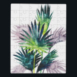 Puzzle Palmiers Twilight - Franges de palmiers<br><div class="desc">"Twilight Palms III" par Grace Popp. Il présente une végétation tropicale dans un style aquarelle.</div>