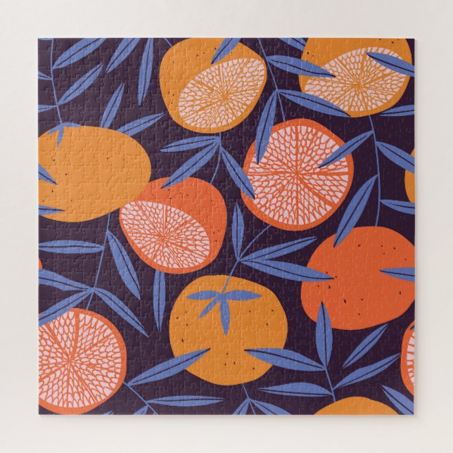 Puzzle Pamplemousse Vintage, Motif de fruits tropicaux. (Vertical)