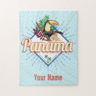 Puzzle Panama City Toucan Rétro Palm Trees Vintage