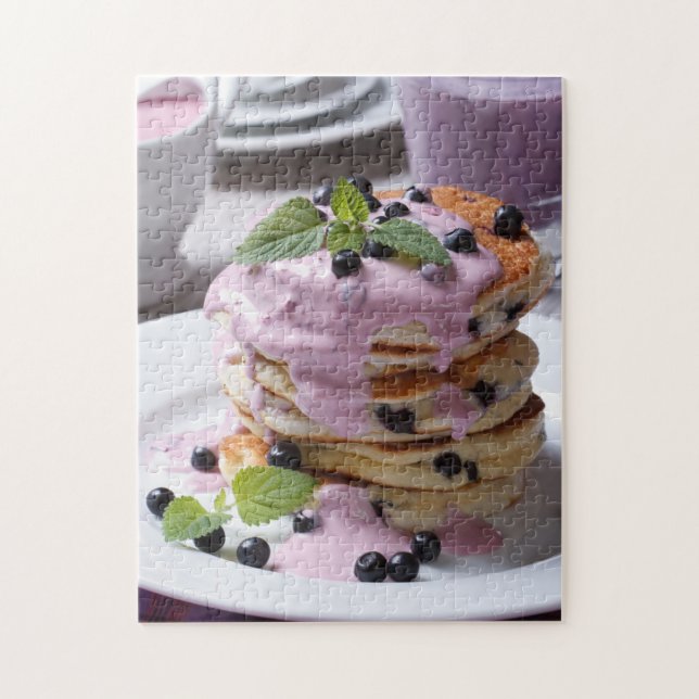 Puzzle Pancakes aux bleuets (Vertical)