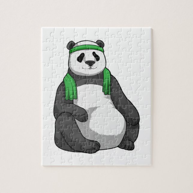 Puzzle Panda à Fitness avec serviette (Vertical)