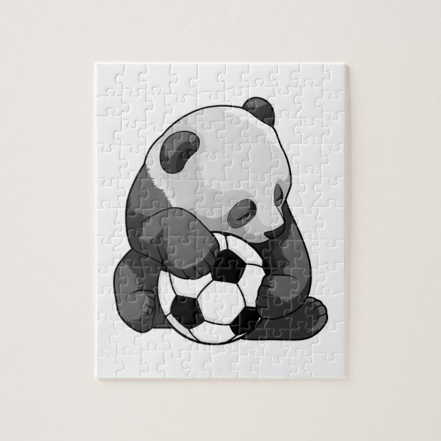 Puzzle Panda avec balle de football (Vertical)
