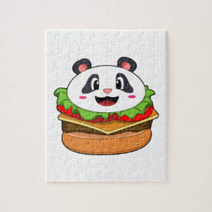 Puzzle Panda avec hamburger