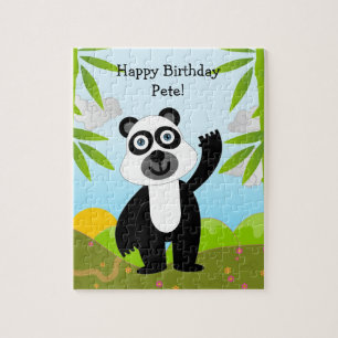 Puzzle Panda bear souhaite un joyeux anniversaire