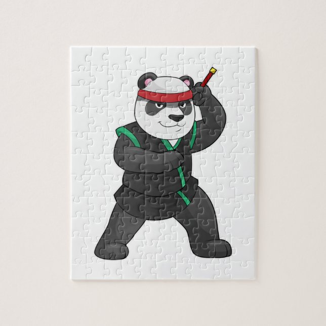Puzzle Panda comme Ninja en costume (Vertical)
