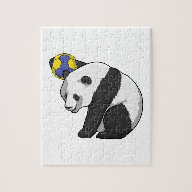 Puzzle Panda dans les sports de handball (Vertical)