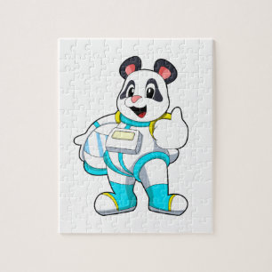 Puzzle Panda en astronaute avec costume