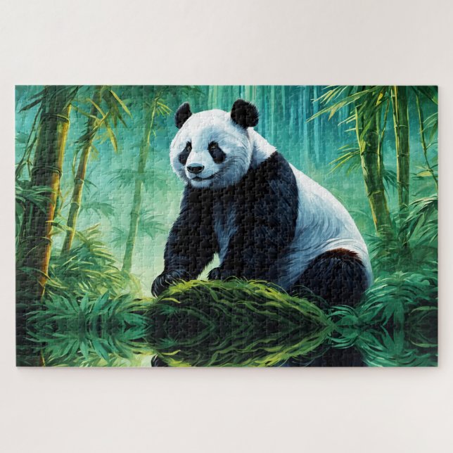 Puzzle Panda géant dans la forêt de Bamboo (Horizontal)