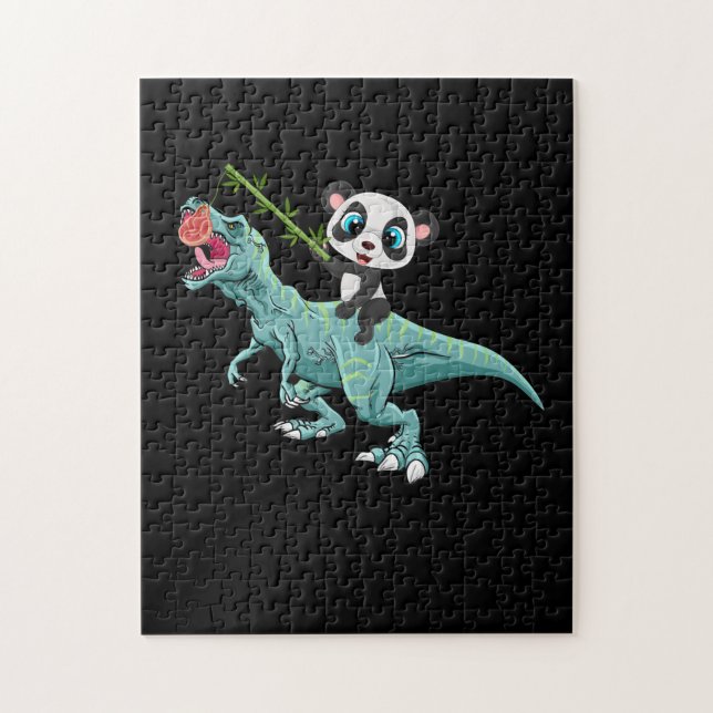 Puzzle Panda Monter Un T-Rex Dinosaur Dinosaure Panda (Vertical)