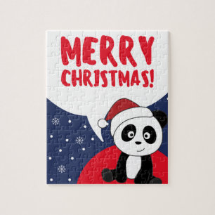 Puzzle Panda Noël Neige Animaux d'hiver Pandas Jigsaw