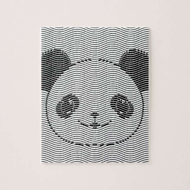 Puzzle Panda Porte Face Sur La Vague Motif (Vertical)