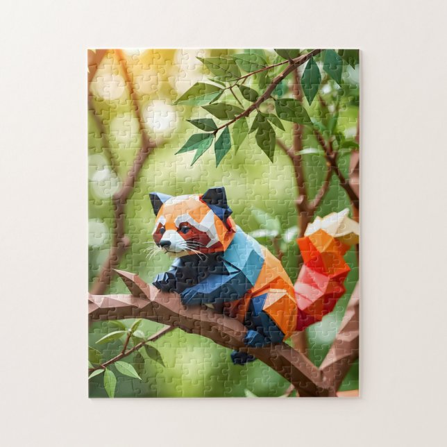 Puzzle Panda Rouge Origami  (Vertical)