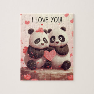 Puzzle Panda Valentine personnalisée mignonne