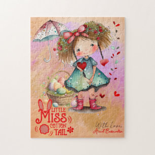 Puzzle Panier de Pâques vintage Retro Watercolor Little G