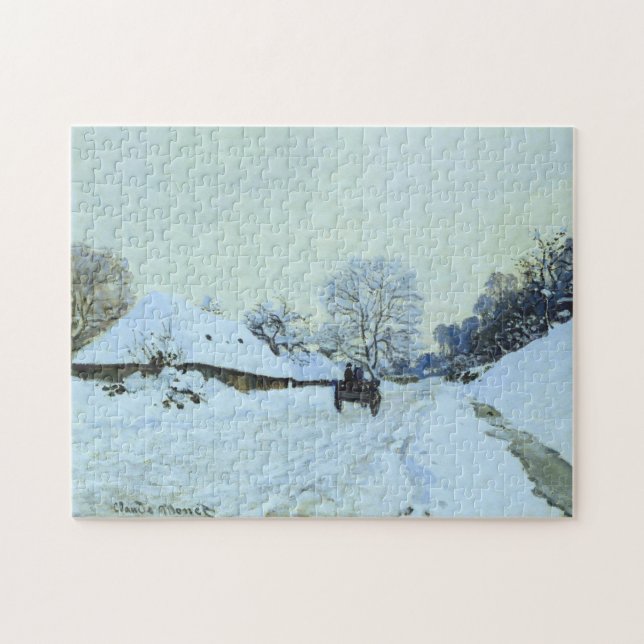 Puzzle Panier Route couverte de neige Saint-Simeon Monet  (Horizontal)