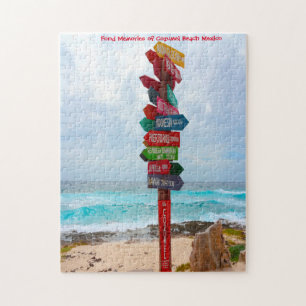 Puzzle Panneau de destination Cozumel Beach Mexique. Jigs
