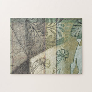 Puzzle Panneau de jardin avec Feuilles, fleurs et herbe