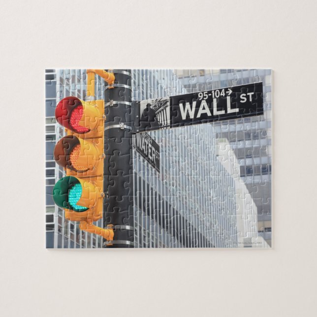 Puzzle Panneau de signalisation lumineuse et Wall Street (Horizontal)