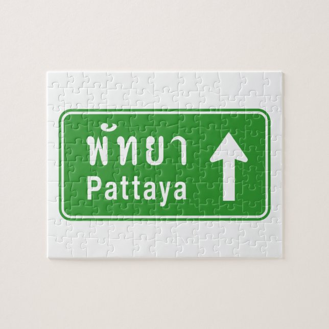 Puzzle Panneau de signalisation routière Pattaya ⚠ Thaïla (Horizontal)