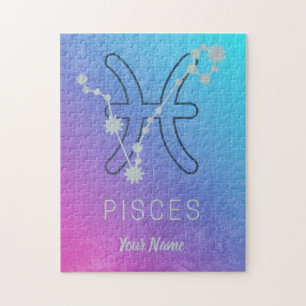 Puzzle Panneau étoile Poissons Zodiac Aquarelle Horoscope