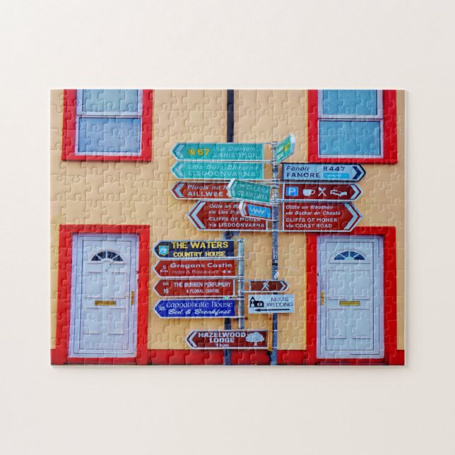 Puzzle Panneau indicateur irlandais Galway Irlande. (Horizontal)