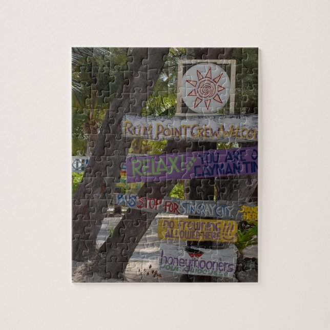 Puzzle Panneau indicateur Rum Point Grand Cayman (Vertical)