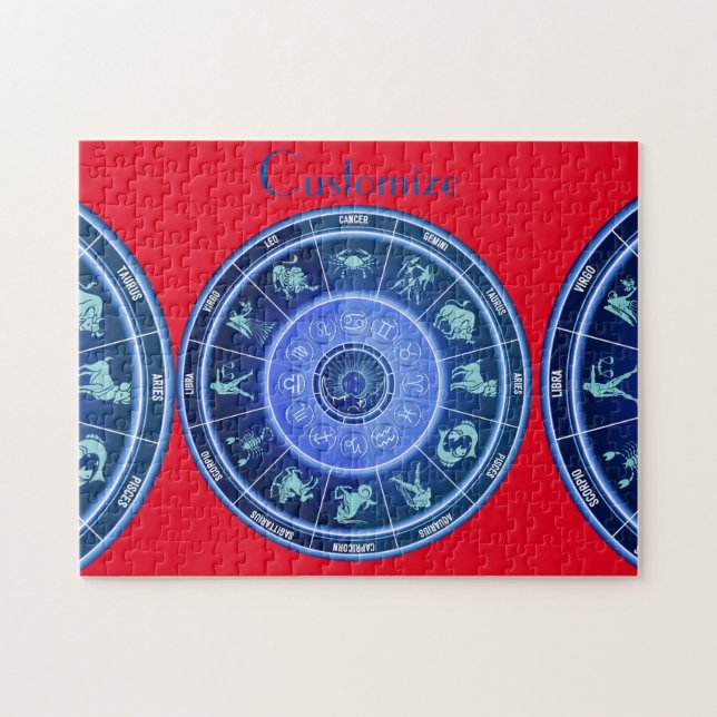 Puzzle Panneau solaire Zodiac Calendrier Astrologie Thund (Horizontal)