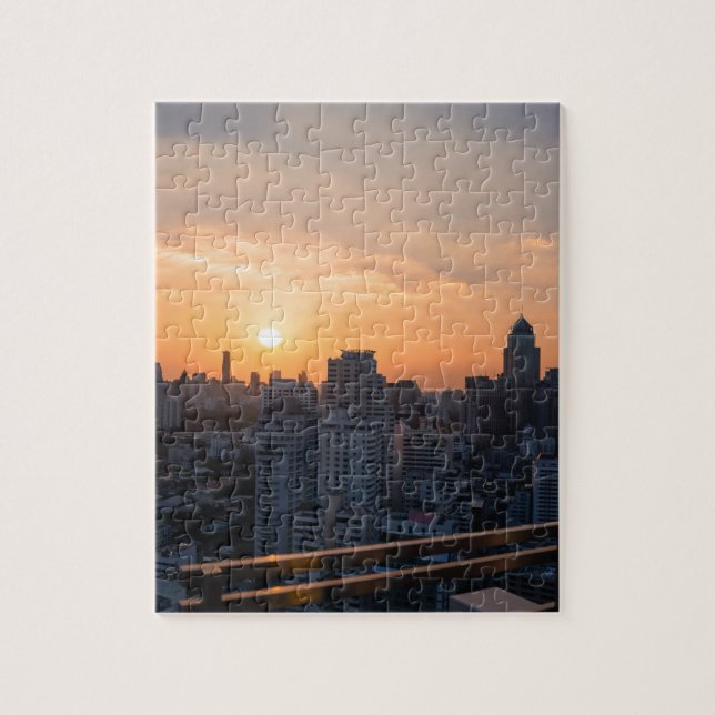 Puzzle Panorama du coucher du soleil à Bangkok (Vertical)