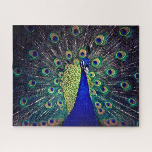 Puzzle Paon bleu cobalt