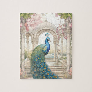Puzzle Paon de jardin floral de style indien vintage
